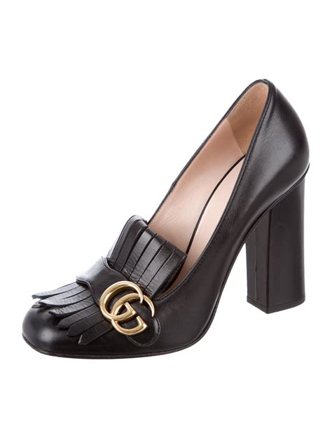 gucci gg marmont pump|gucci marmont fringe heels.